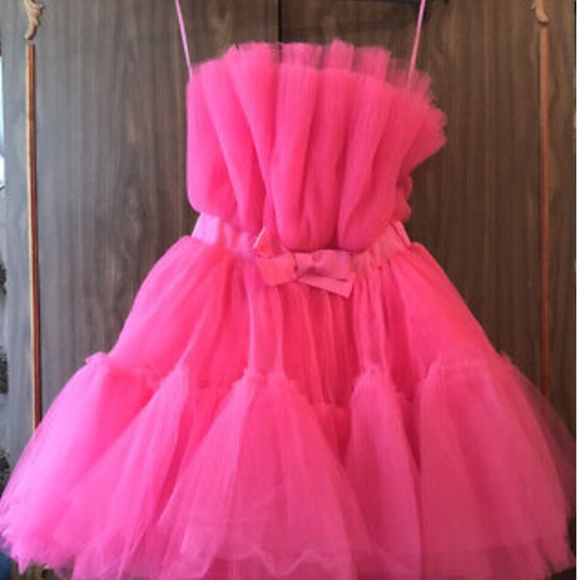 H&M X GIAMBATTISTA VALLI Hot Pink Tulle Dress - Picture 9 of 11